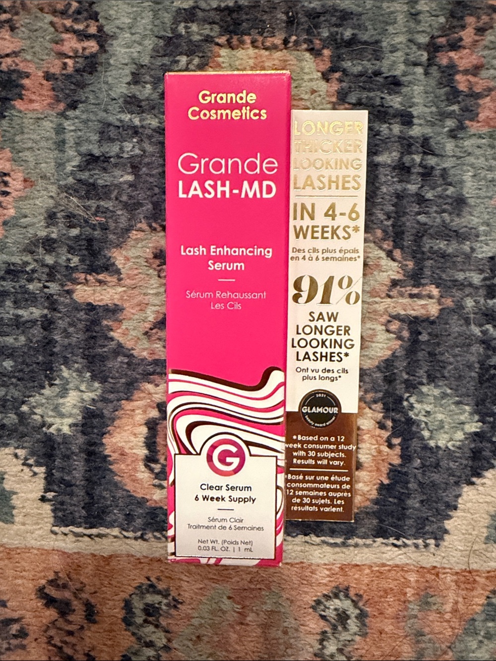 GrandeLASH-MD Lash Enhancing Serum — Pink & Gold Packaging. Brand new in package
